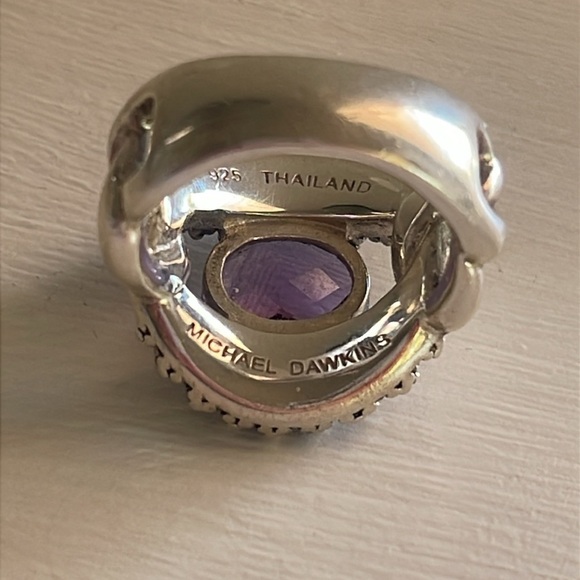 Gorgeous Michael Dawkins Sterling Silver Amethyst Statement Ring. - Picture 4 of 6